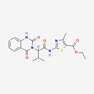 molecular formula C20H22N4O5S B11936061 Ethyl (S)-2-(2-(2,4-dioxo-1,4-dihydroquinazolin-3(2H)-yl)-3-methylbutanamido)-4-methylthiazole-5-carboxylate 