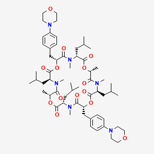 Cyclo(alphaR)-alpha-hydroxy-4-(4-morpholinyl)benzenepropanoyl-N-methyl-L-leucyl-(2R)-2-hydroxypropanoyl-N-methyl-L-leucyl-(alphaR)-alpha-hydroxy-4-(4-morpholinyl)benzenepropanoyl-N-methyl-L-leucyl-(2R)-2-hydroxypropanoyl-N-methyl-L-leucyl