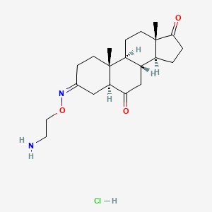 molecular formula C21H33ClN2O3 B11936440 (3Z,5S,8R,9S,10R,13S,14S)-3-(2-aminoethoxyimino)-10,13-dimethyl-1,2,4,5,7,8,9,11,12,14,15,16-dodecahydrocyclopenta[a]phenanthrene-6,17-dione;hydrochloride 