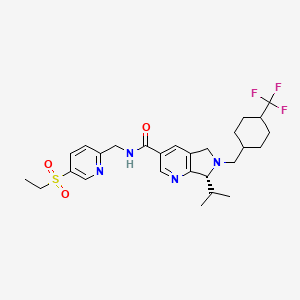 molecular formula C27H35F3N4O3S B11936453 (7R)-N-[(5-ethylsulfonylpyridin-2-yl)methyl]-7-propan-2-yl-6-[[4-(trifluoromethyl)cyclohexyl]methyl]-5,7-dihydropyrrolo[3,4-b]pyridine-3-carboxamide 