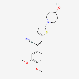 molecular formula C20H22N2O3S B11936489 2-(3,4-dimethoxyphenyl)-3-[5-(4-hydroxypiperidin-1-yl)thiophen-2-yl]prop-2-enenitrile 