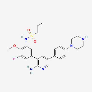 N-(5-(2-Amino-5-(4-(piperazin-1-yl)phenyl)pyridin-3-yl)-3-fluoro-2-methoxyphenyl)propane-1-sulfonamide