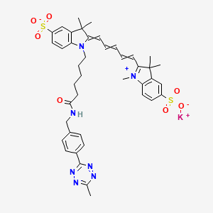 molecular formula C42H46KN7O7S2 B1193673 Sulfo-Cyanine5 tetrazine 