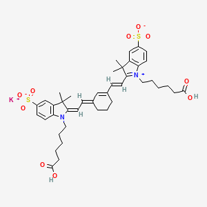 molecular formula C42H51KN2O10S2 B1193679 sulfo-Cyanine7 dicarboxylic acid 