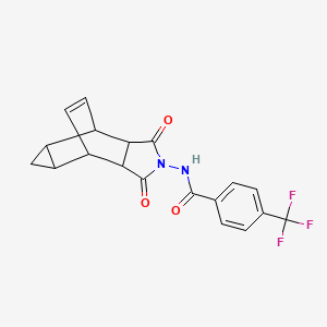 N-(3,5-dioxo-4-azatetracyclo[5.3.2.02,6.08,10]dodec-11-en-4-yl)-4-(trifluoromethyl)benzamide