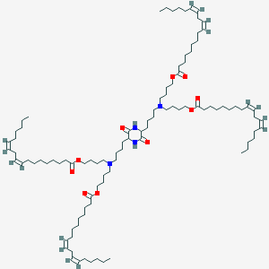 4-[4-[5-[4-[bis[4-[(9Z,12Z)-octadeca-9,12-dienoyl]oxybutyl]amino]butyl]-3,6-dioxopiperazin-2-yl]butyl-[4-[(9Z,12Z)-octadeca-9,12-dienoyl]oxybutyl]amino]butyl (9Z,12Z)-octadeca-9,12-dienoate