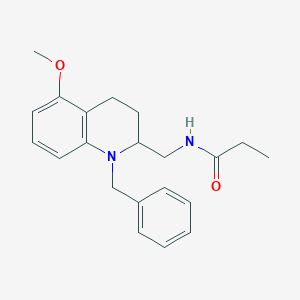 molecular formula C21H26N2O2 B1193719 N-(1-苄基-5-甲氧基-1,2,3,4-四氢喹啉-2-基甲基)丙酰胺 