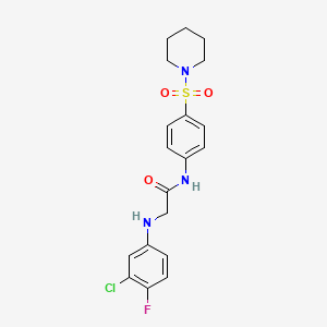 molecular formula C19H21ClFN3O3S B11937209 2-((3-Chloro-4-fluorophenyl)amino)-N-(4-(piperidin-1-ylsulfonyl)phenyl)acetamide 