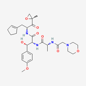 (2R,3S)-N-[(2R)-3-(cyclopenten-1-yl)-1-[(2S)-2-methyloxiran-2-yl]-1-oxopropan-2-yl]-3-hydroxy-3-(4-methoxyphenyl)-2-[[(2R)-2-[(2-morpholin-4-ylacetyl)amino]propanoyl]amino]propanamide