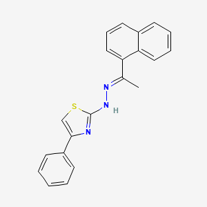 molecular formula C21H17N3S B11937307 (1E)-1-(1-naphthyl)ethanone (4-phenyl-1,3-thiazol-2-yl)hydrazone 