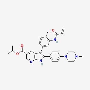 propan-2-yl 2-[4-(4-methylpiperazin-1-yl)phenyl]-3-[4-methyl-3-(prop-2-enoylamino)phenyl]-1H-pyrrolo[2,3-b]pyridine-5-carboxylate