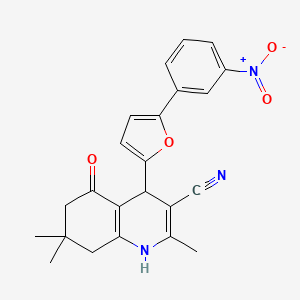 molecular formula C23H21N3O4 B11937391 2,7,7-Trimethyl-4-(5-(3-nitrophenyl)furan-2-yl)-5-oxo-1,4,5,6,7,8-hexahydroquinoline-3-carbonitrile CAS No. 853313-01-6