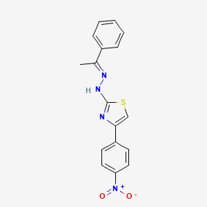 molecular formula C17H14N4O2S B11937398 (1E)-1-phenylethanone [4-(4-nitrophenyl)-1,3-thiazol-2-yl]hydrazone 