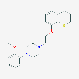 B119374 Piperazine, 1-(2-((3,4-dihydro-2H-1-benzothiopyran-8-yl)oxy)ethyl)-4-(2-methoxyphenyl)- CAS No. 153804-42-3