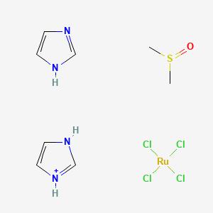 1H-imidazole;1H-imidazol-3-ium;methylsulfinylmethane;tetrachlororuthenium