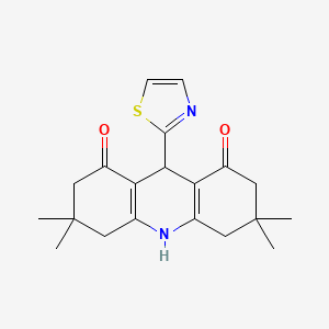 molecular formula C20H24N2O2S B11937450 3,3,6,6-Tetramethyl-9-(1,3-thiazol-2-YL)-3,4,6,7,9,10-hexahydro-1,8(2H,5H)-acridinedione CAS No. 853332-90-8