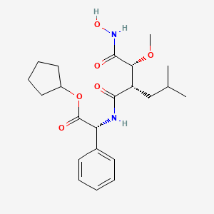 cyclopentyl (2R)-2-[[(2S)-2-[(1R)-2-(hydroxyamino)-1-methoxy-2-oxoethyl]-4-methylpentanoyl]amino]-2-phenylacetate