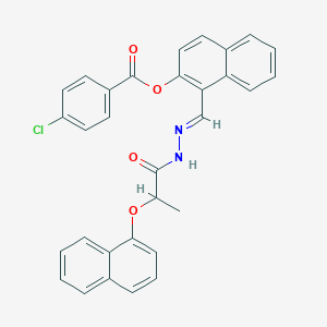 1-((2-(2-(Naphthalen-1-yloxy)propanoyl)hydrazono)methyl)naphthalen-2-yl 4-chlorobenzoate