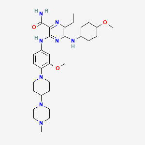 6-ethyl-5-[(4-methoxycyclohexyl)amino]-3-[3-methoxy-4-[4-(4-methylpiperazin-1-yl)piperidin-1-yl]anilino]pyrazine-2-carboxamide