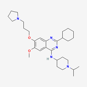 molecular formula C30H47N5O2 B1193757 2-环己基-N-(1-异丙基哌啶-4-基)-6-甲氧基-7-(3-(吡咯烷-1-基)丙氧基)喹唑啉-4-胺 CAS No. 1255580-76-7