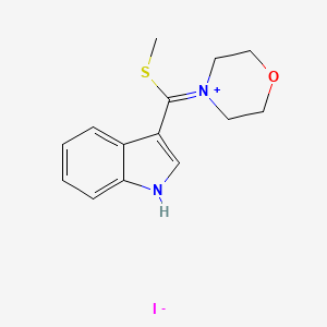 molecular formula C14H17IN2OS B11937652 Morpholinium, 4-(3-indolyl(methylthio)methylene)-, iodide CAS No. 54921-48-1