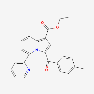 Ethyl 3-(4-methylbenzoyl)-5-(2-pyridinyl)-1-indolizinecarboxylate