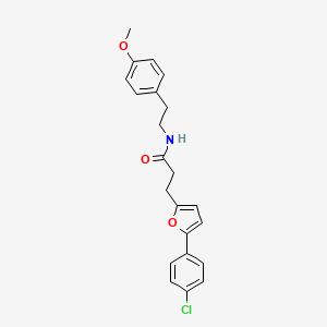 molecular formula C22H22ClNO3 B11938570 3-(5-(4-Chlorophenyl)furan-2-yl)-N-(4-methoxyphenethyl)propanamide CAS No. 853312-33-1