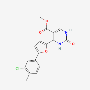 Ethyl 4-(5-(3-chloro-4-methylphenyl)-2-furyl)-6-methyl-2-oxo-1,2,3,4-tetrahydro-5-pyrimidinecarboxylate