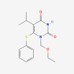 molecular formula C16H20N2O3S B1193906 5-Isopropyl-1-ethoxymethyl-6-(phenylthio)uracil CAS No. 136160-32-2