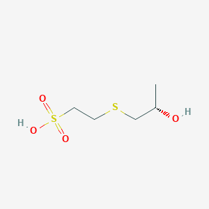 molecular formula C5H12O4S2 B1193942 2-{[(2S)-2-hydroxypropyl]sulfanyl}ethanesulfonic acid CAS No. 244301-87-9
