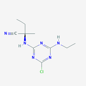 molecular formula C10H15ClN6 B1193950 (2R)-2-{[4-chloro-6-(ethylamino)-1,3,5-triazin-2-yl]amino}-2-methylbutanenitrile 