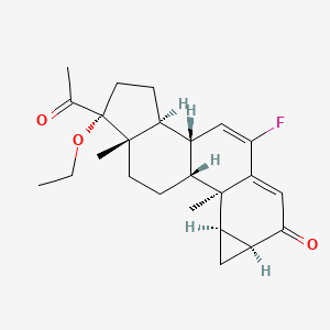 B1193972 17-Ethoxy-6-fluoro-1alpha,2alpha-dihydro-3'H-cyclopropan-(1,2)-9beta,10alpha-pregna-1,4,6-triene-3,20-dione CAS No. 67580-43-2