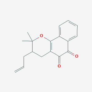 molecular formula C18H18O3 B1194031 3,4-Dihydro-2,2-dimethyl-3-(2-propenyl)-2H-naphtho(1,2-b)pyran-5,6-dione CAS No. 69655-91-0