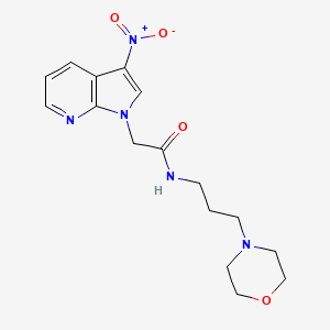 molecular formula C16H21N5O4 B1194036 N-(3,N'-Morpholinopropyl)-2-(3-nitropyrrolo-(2,3-b)pyridine-1-yl)ethanoic acid amide CAS No. 110231-01-1