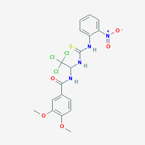 3,4-Dimethoxy-N-[2,2,2-trichloro-1-({[(2-nitrophenyl)amino]carbonothioyl}amino)ethyl]benzamide