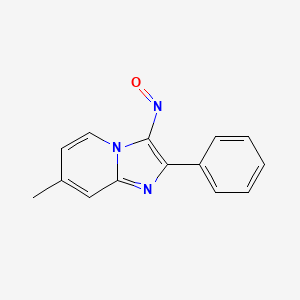 Imidazo(1,2-a)pyridine, 7-methyl-3-nitroso-2-phenyl-