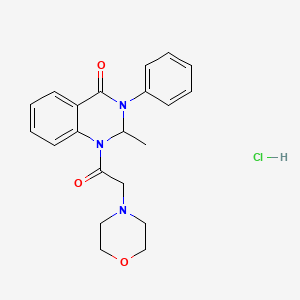 molecular formula C21H24ClN3O3 B1194096 2,3-Dihydro-2-methyl-1-(morpholinoacetyl)-3-phenyl-4(1H)-quinazolinone hydrochloride CAS No. 19395-74-5