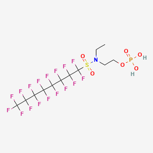 molecular formula C12H11F17NO6PS B1194108 1-Octanesulfonamide, N-ethyl-1,1,2,2,3,3,4,4,5,5,6,6,7,7,8,8,8-heptadecafluoro-N-[2-(phosphonooxy)ethyl]- CAS No. 3820-83-5