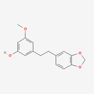 molecular formula C16H16O4 B1194118 3-[2-(1,3-苯并二氧杂环-5-基)乙基]-5-甲氧基苯酚 CAS No. 303088-44-0