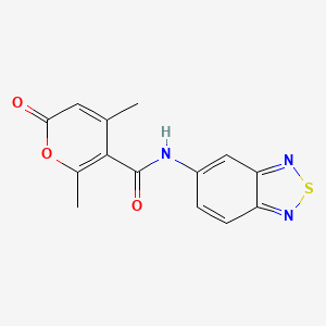 molecular formula C14H11N3O3S B1194121 N-(2,1,3-苯并噻二唑-5-基)-2,4-二甲基-6-氧代-3-吡喃羧酰胺 