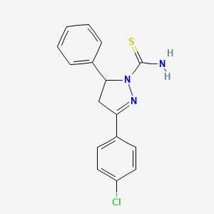 3-(4-Chlorophenyl)-5-phenyl-4,5-dihydro-1H-pyrazole-1-carbothioamide