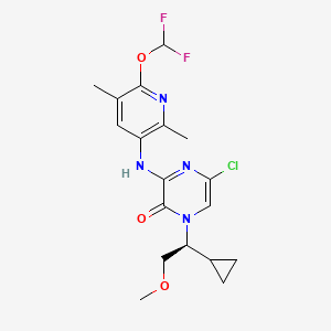 (S)-5-chloro-1-(1-cyclopropyl-2-methoxyethyl)-3-(6-(difluoromethoxy)-2,5-dimethylpyridin-3-ylamino)pyrazin-2(1H)-one