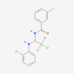 3-methyl-N-[2,2,2-trichloro-1-(2-chloroanilino)ethyl]benzamide