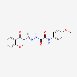 molecular formula C19H15N3O5 B11941697 N-(4-Methoxyphenyl)-2-oxo-2-(2-((4-oxo-4H-chromen-3-yl)methylene)hydrazinyl)acetamide 