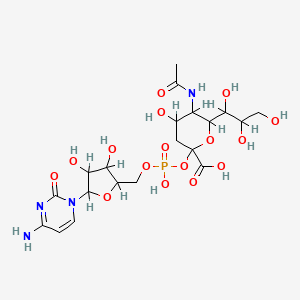 molecular formula C20H31N4O16P B1194182 5-乙酰氨基-2-[[5-(4-氨基-2-氧代嘧啶-1-基)-3,4-二羟基氧杂环-2-基]甲氧基-羟基磷酰氧基]-4-羟基-6-(1,2,3-三羟基丙基)氧杂环-2-羧酸 