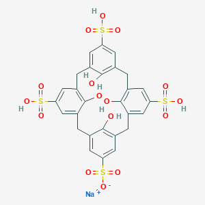 B119419 Sodium;25,26,27,28-tetrahydroxy-11,17,23-trisulfopentacyclo[19.3.1.13,7.19,13.115,19]octacosa-1(24),3,5,7(28),9,11,13(27),15(26),16,18,21(25),22-dodecaene-5-sulfonate CAS No. 151657-13-5