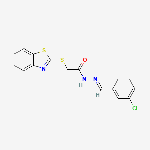 2-(1,3-benzothiazol-2-ylsulfanyl)-N'-[(E)-(3-chlorophenyl)methylidene]acetohydrazide