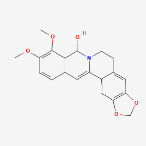 molecular formula C20H19NO5 B1194206 9,10-二甲氧基-2,3-(亚甲二氧基)-13,13a-二脱氢-8-小檗碱醇 CAS No. 10134-52-8