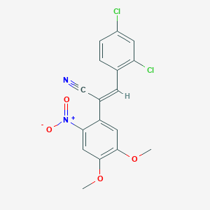 molecular formula C17H12Cl2N2O4 B11942192 (2Z)-3-(2,4-dichlorophenyl)-2-(4,5-dimethoxy-2-nitrophenyl)prop-2-enenitrile 