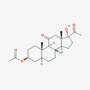 molecular formula C23H34O5 B1194243 3β,17-二羟基-5α-孕烷-11,20-二酮-3-乙酸酯 CAS No. 7253-11-4